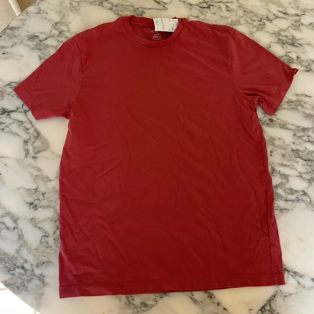 NWT J. Crew Red Washed jersey crewneck TShirt Sz Small